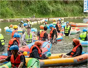 Team rafting activity