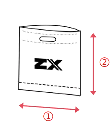Bag height, width and gusset dimensions diagram