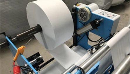 <p>Max width of unwinding 750mm, Photocell eye tracking, Auto rectifying deviation, Magnet powder tension control,folding sealing by ultrasonic welding, custom made round embossing mould.</p>
