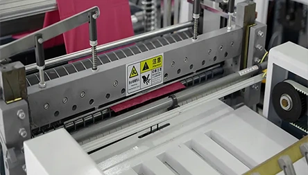 <p>The function of Bag side sealing, cutting, and collection. Adjustable photoelectric sensor for printing color mark tracking and a durable cold cutter. Adopts a two-Taiwan-brand ultrasonic welding system(horn 300 MM), different specs of ultrasonic can be used to meet different nonwoven fabric GSMs.</p>
