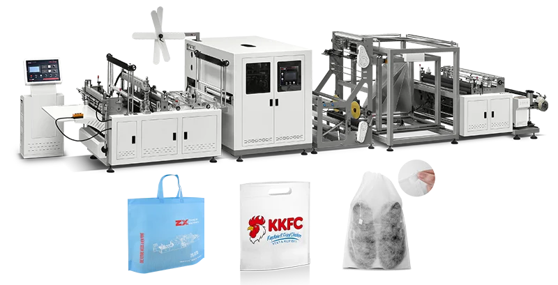 Non-Woven Flat Bag Making Machine with Online Handle